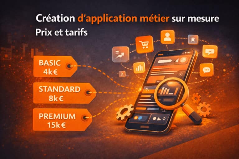 tarif creation application metier sur mesure