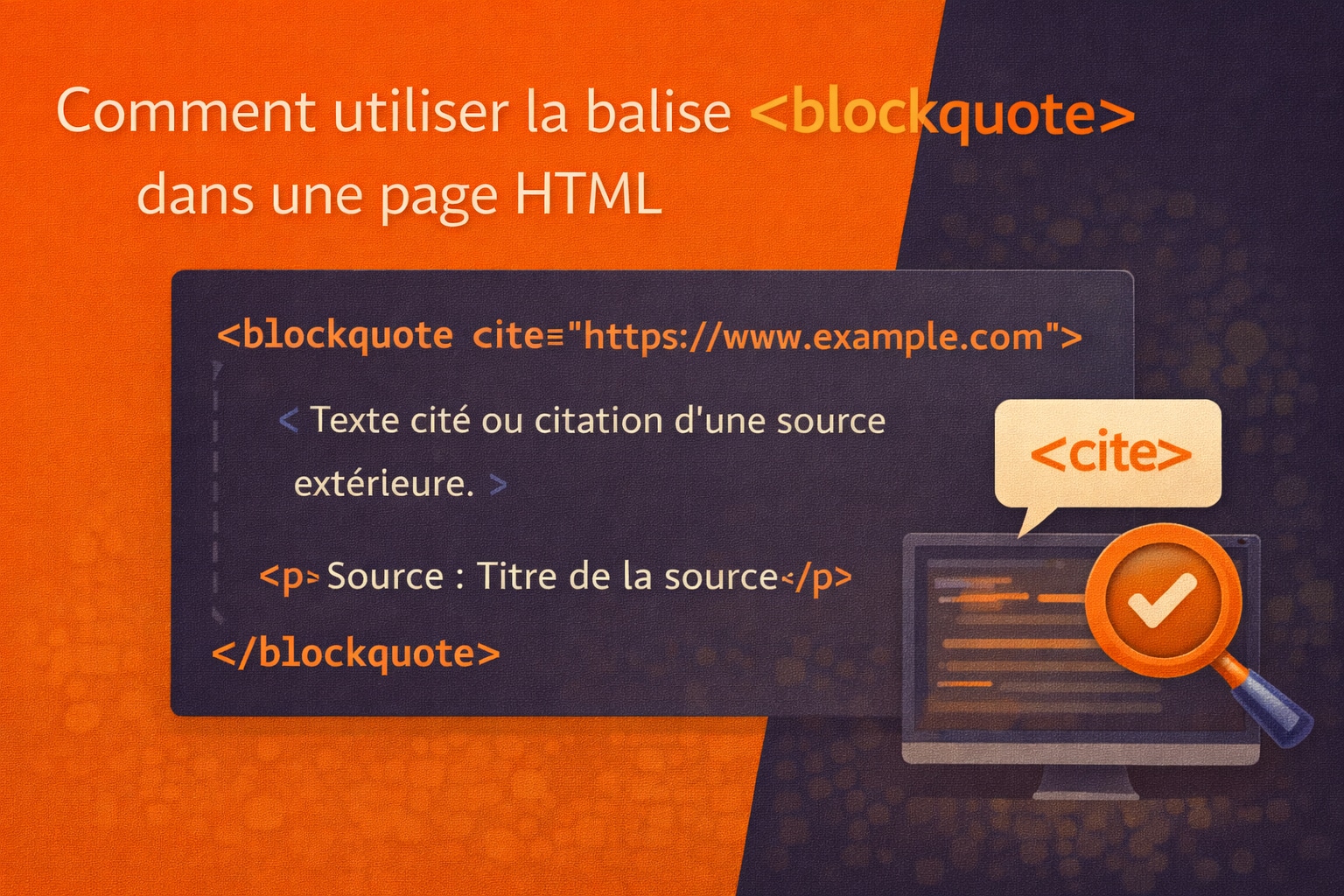 utilisation tag blockquote page web