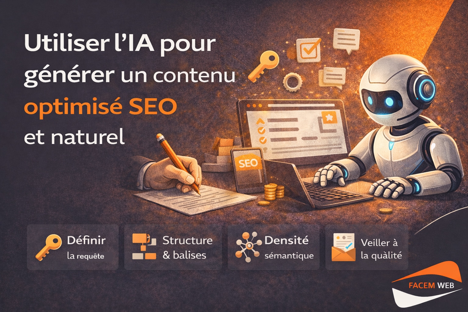 utiliser l ia pour generer un contenu texte SEO