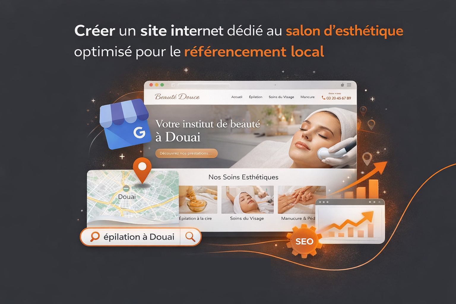 creation site salon esthetique optimisé SEO