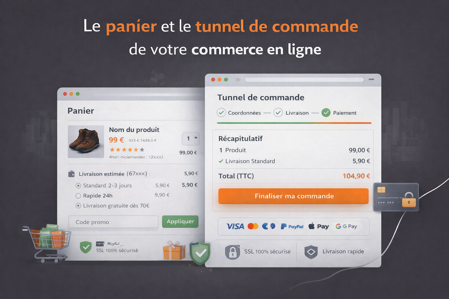 pannier et tunnel de commande e commerce