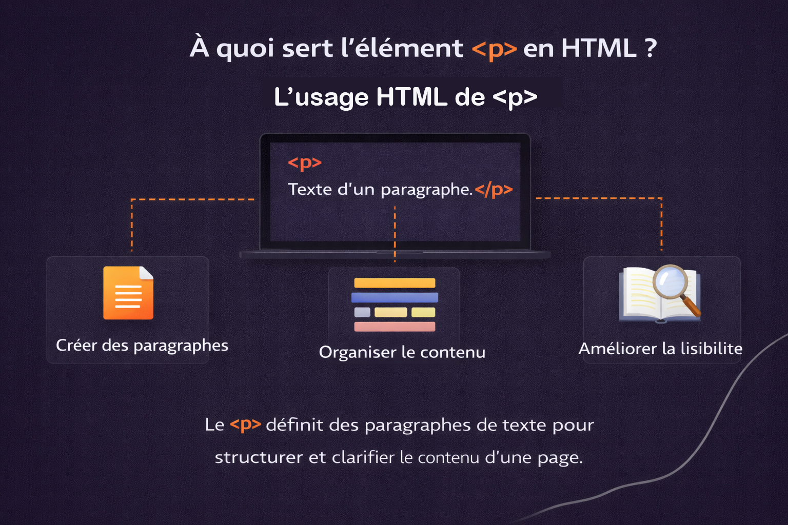 utilisation balise p html