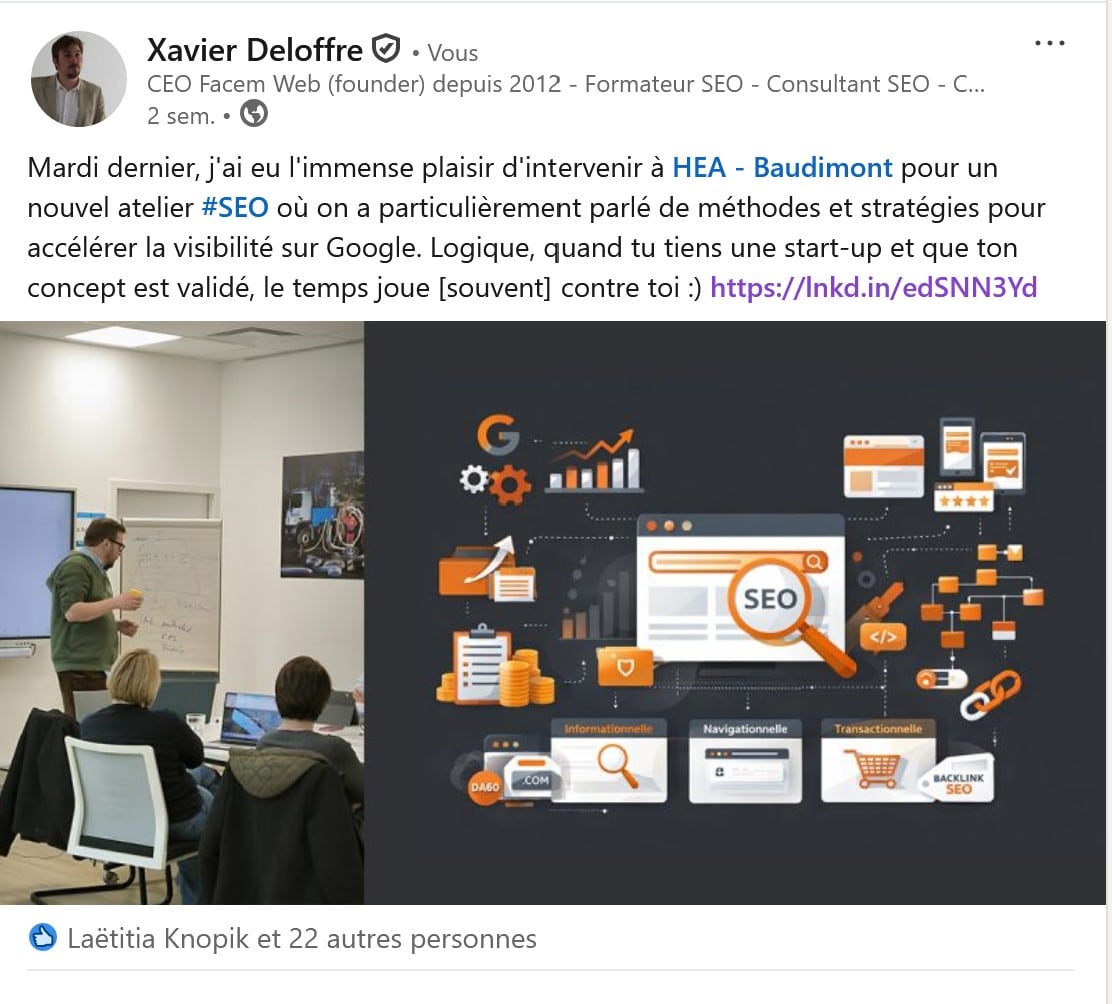 exemple post hashtag linkedin