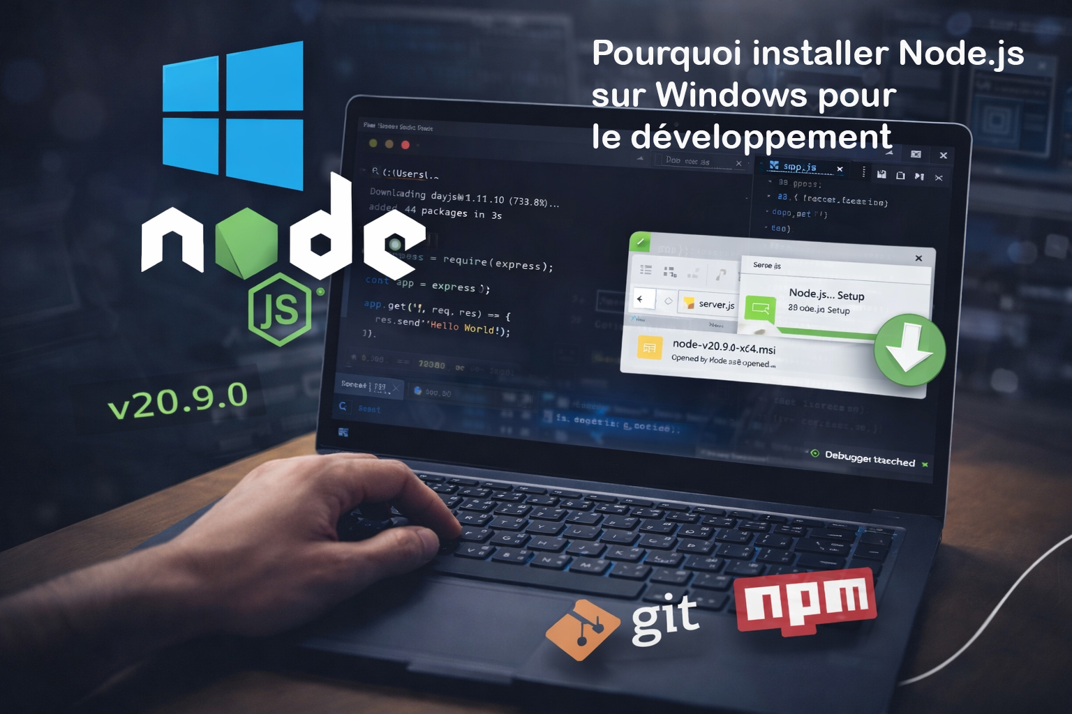installer node js windows pour le developpement