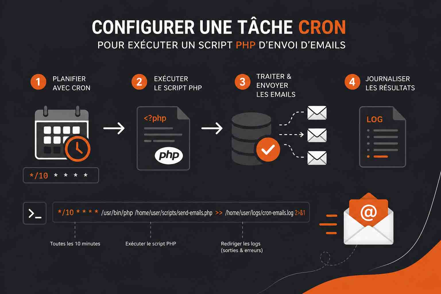 configuration tache cron script php envoi email