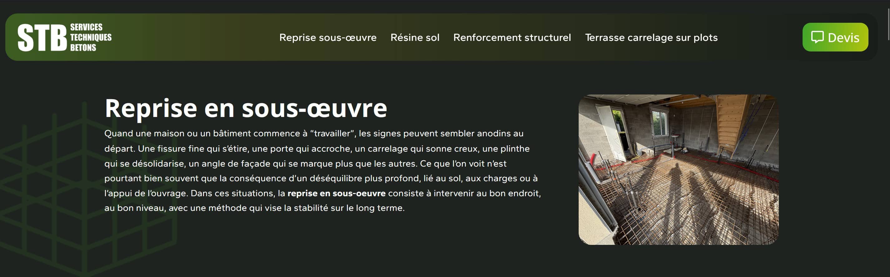 exemple page reprise sous oeuvre